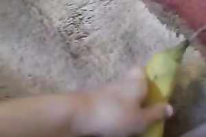 Watch how a banana goes in my hairless white honeypot