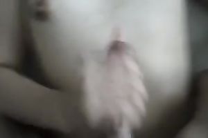 Skinny blindfolded girlfriend jacks off my shlong on POV home sex vid