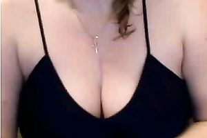 Chubby non-professional milf kneads her large mambos during a intimate show