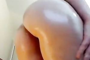 Blonde ex GF enjoys rubbing her precious oiled wazoo in front of a web camera