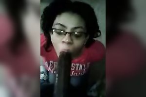 My nasty black cock sluts in glasses knows how to give great head
