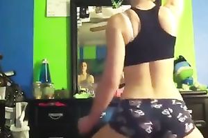 Two marvelous legal age teenager strumpets on livecam wiggle booty cheeks