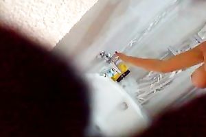 Hidden webcam episode with my curvy GF washing her awesome body