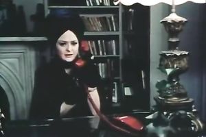 Sizzling brunette allows a stud to drill her muff in retro porn video