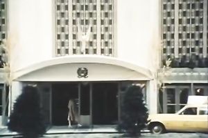 Sizzling brunette allows a stud to drill her muff in retro porn video