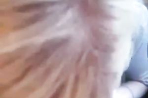 My blond gf with hot mole above her lips gives oral pleasure