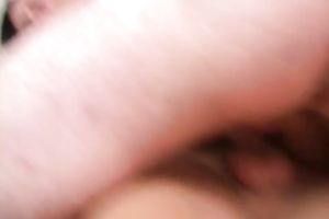 Naughty brunette beauty receives all holes gangbanged hard by 2 fellows