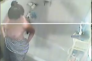 My wondrous dark brown honey takes a shower on hidden livecam