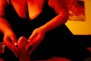 Raunchy obese German white wife in negligee gives me a tugjob