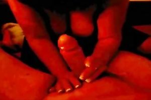 Raunchy obese German white wife in negligee gives me a tugjob