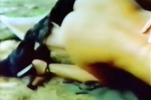 Blond head dumpy harlot receives turbulently screwed by baton in hayloft