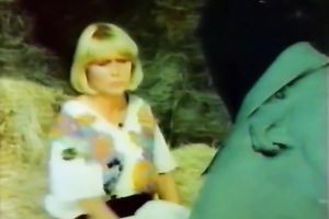 Blond head dumpy harlot receives turbulently screwed by baton in hayloft