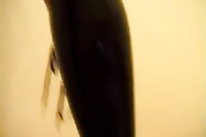 Stunning hawt German bimbo in leather high heels masturbating