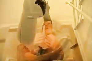 Stunning hawt German bimbo in leather high heels masturbating