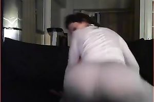 Gigantic fake pointer sisters of a brunette white skank on livecam