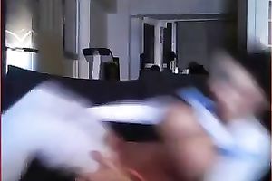 Gigantic fake pointer sisters of a brunette white skank on livecam