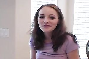 Teen honey eats banana as if it is a juicy clean 10-Pounder