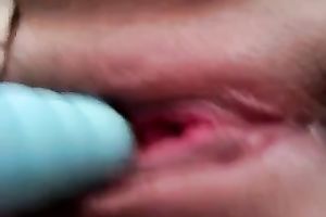 Poking my soaked rock hard wet crack with fancy ribbed vibe for my hubby