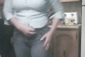 My shamelessly exhibitionistic wife undresses in a sexy way for me