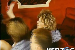 Salacious retro milf enjoys passionate group sex sex indoors