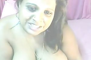 Indian auntie on livecam teases me with her large scoops