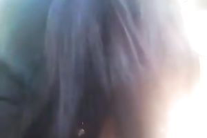 Raunchy looking Asian floozy sucks my jock right in my car