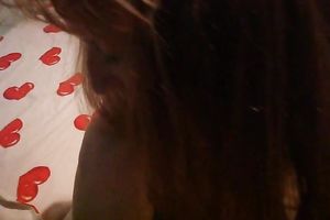 Jessie puts her nylons on and gives a sexy fellatio