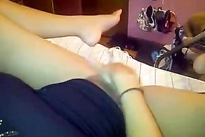 Amazing solo episode with my tanned dirty slut wife fingering her smooth cunt