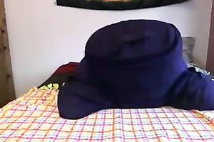 Blonde preggo uses two toys to satisfy herself in cam solo episode