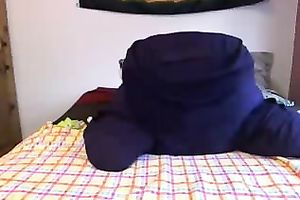 Blonde preggo uses two toys to satisfy herself in cam solo episode