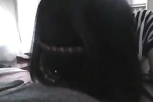 Cute brunette hair legal age teenager wench takes shlong in her tiny throat