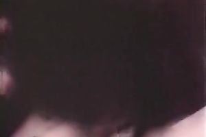 Curly haired brunette hair receives oily massage in advance of giving cook jerking