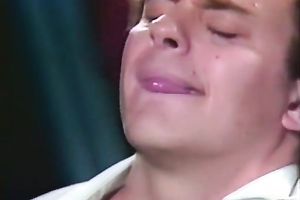 Curly haired brunette hair receives oily massage in advance of giving cook jerking