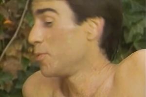 Provocative dark brown with appetizing gazoo gives oral-sex in front of a mirror