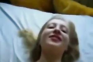 My golden-haired paramour feels pleased to receive her pussy properly drilled by me