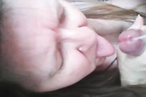 Dirty older woman is engulfing my subrigid jock like there is no web camera