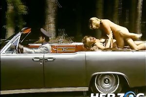 Amazing retro episode with a tall milf getting fucked on a car