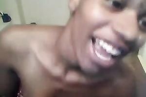 Webcam solo with a pretty swarthy white wife getting nasty in the bathroom