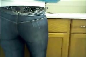 Amazing compilation video with dilettante cuties wearing constricted jeans