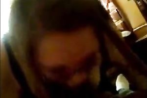 My nerdy girlfriend is giving me a sloppy oral in front of a camera