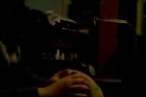 My nerdy girlfriend is giving me a sloppy oral in front of a camera