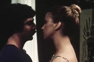 Alluring slender beauty team-fucked in mish pose on the couch