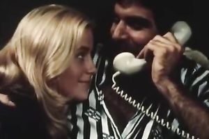 Alluring slender beauty team-fucked in mish pose on the couch