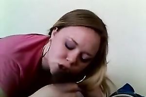 Fair-haired beauty sucks a BBC and doesn't desire to stop