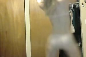 Demonstrating my tiny breasts and worthy skinny body for the camera