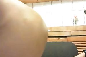 Awesome homemade solo with me toying my bumhole in the kitchen