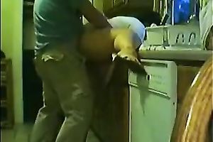 Chubby hotwife gets her cookie licked and drilled in the kitchen