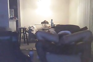 Getting my love tunnel ripped apart by two dark fellows indoors