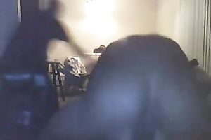 Getting my love tunnel ripped apart by two dark fellows indoors