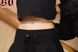 Beautiful blond housewife in hawt outfit used for shibari slavery